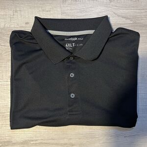 Reebok Golf Polo Shirt Mens 4XLT Black Short Sleeve Performance Moisture Wicking
